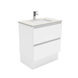 Fienza Sarah Roman Sand Quest On Kickboard Cabinet (1 Taphole) 750mm Silica Free Gloss White SA75QK-SF