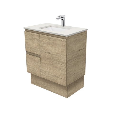 Fienza Sarah Roman Sand Edge On Kickboard Cabinet Left (1 Taphole) 750mm Silica Free Scandi Oak SA75SKL-SF