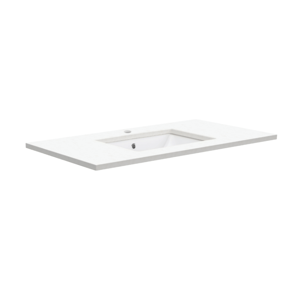 Fienza Sarah Roman Sand Undermount Vanity Top 900mm (1 Taphole) Silica Free White SA900-SF