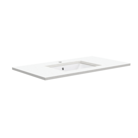 Fienza Sarah Roman Sand Undermount Vanity Top 900mm (1 Taphole) Silica Free White SA900-SF