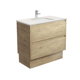 Fienza Sarah Roman Sand Amato On Kickboard Vanity (1 Taphole) 900mm Silica Free Scandi Oak SA90BSK-SF