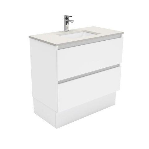 Fienza Sarah Roman Sand Quest On Kickboard Cabinet (1 Taphole) 900mm Silica Free Gloss White SA90QK-SF