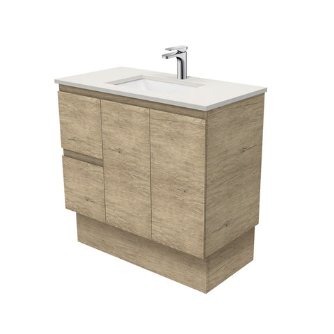 Fienza Sarah Roman Sand Edge On Kickboard Cabinet Left (1 Taphole) 900mm Silica Free Scandi Oak SA90SKL-SF