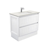 Fienza Sarah Roman Sand Hampton On Kickboard Cabinet (1 Taphole) 900mm Silica Free Gloss White SA90TK-SF