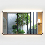 Mallow Saros Framed Rectangular LED Mirror 1200x700mm Matte Black SAR-1270-MB
