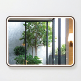 Mallow Saros Framed Rectangular LED Mirror 900x700mm Matte Black SAR-9070-MB