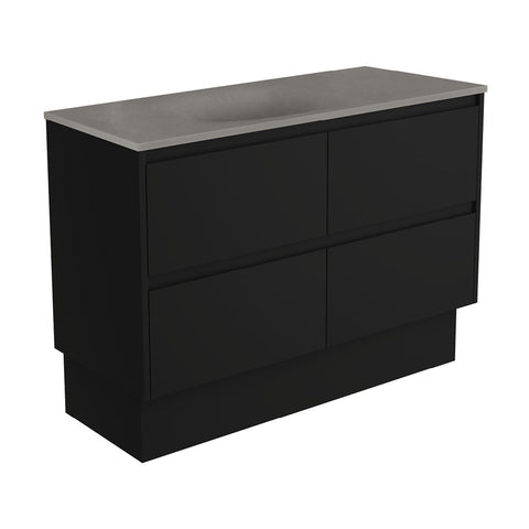 Fienza Satori Amato On Kickboard Vanity 1200mm Satin Black SAT120BBK
