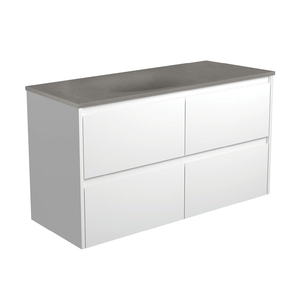 Fienza Satori Amato Wall Hung Vanity 1200mm Satin White SAT120BW