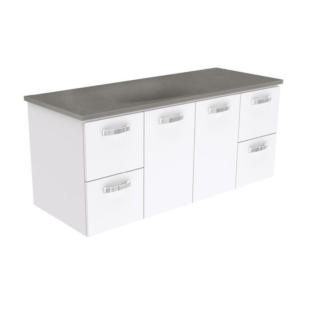 Fienza Satori Unicab Wall Hung Vanity w/ Handles 1200mm Gloss White SAT120J