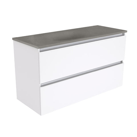 Fienza Satori Quest Wall Hung Vanity 1200mm Gloss White SAT120Q