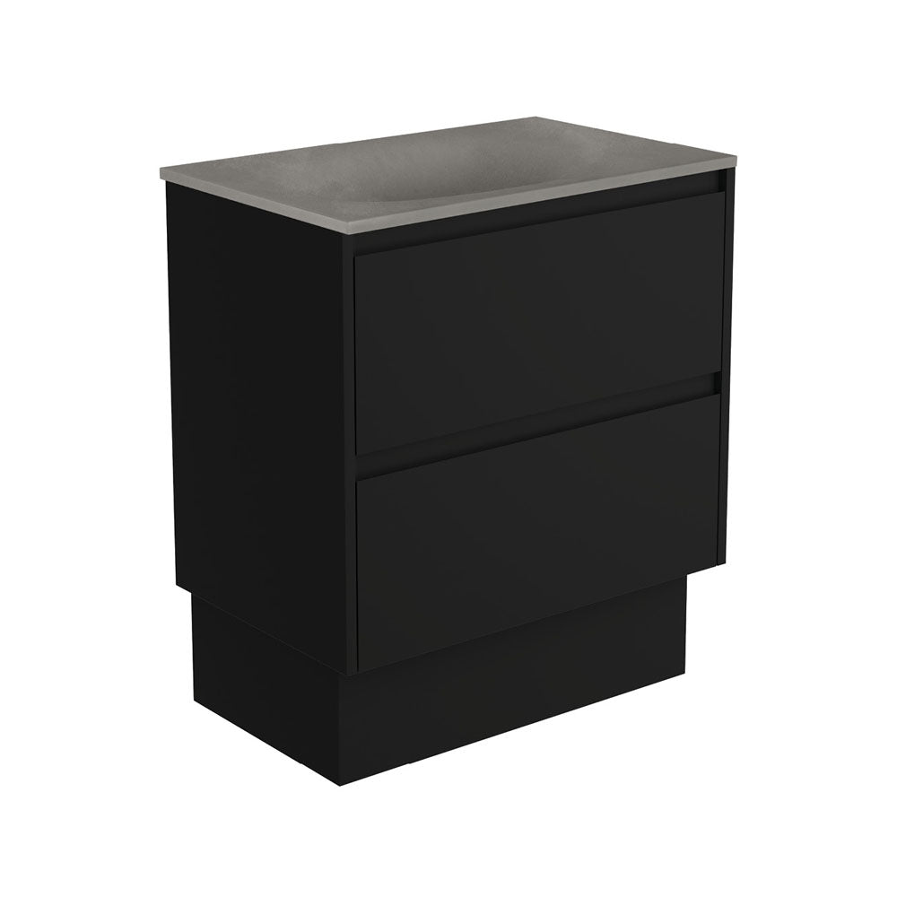 Fienza Satori Amato On Kickboard Vanity 750mm Satin Black SAT75BBK
