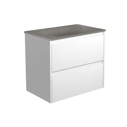 Fienza Satori Amato Wall Hung Vanity 750mm Satin White SAT75BW