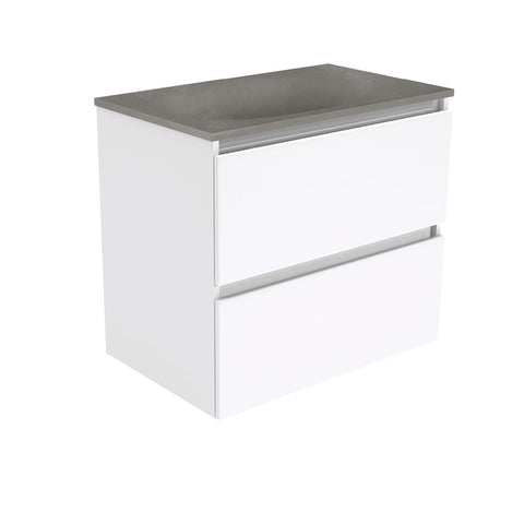 Fienza Satori Quest Wall Hung Vanity 750mm Gloss White SAT75Q