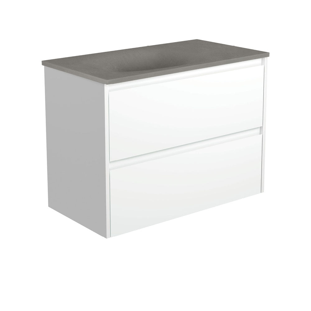 Fienza Satori Amato Wall Hung Vanity 900mm Satin White SAT90BW