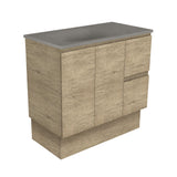 Fienza Satori Edge On Kickboard Vanity 900mm Right Drawers Scandi Oak SAT90SKR