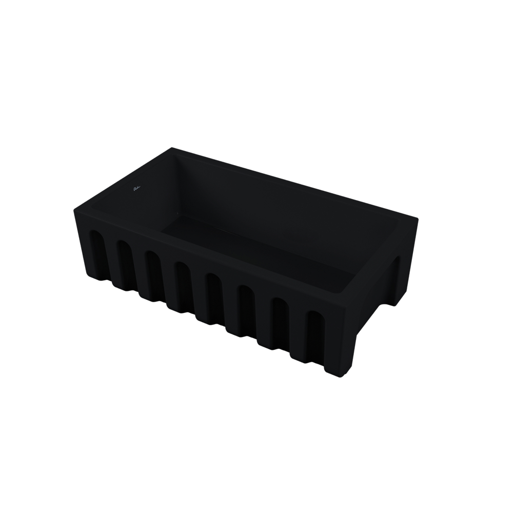 Oliveri Sicily Fireclay Farmhouse Single Bowl Sink Topmount/Undermount 840x460mm Matte Black SC-MB1980