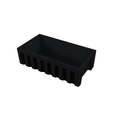 Oliveri Sicily Fireclay Farmhouse Single Bowl Sink Topmount/Undermount 840x460mm Matte Black SC-MB1980