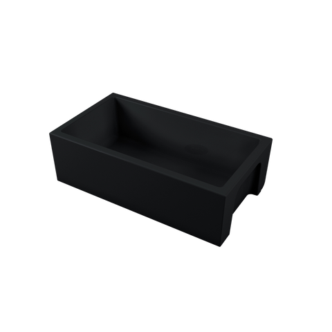 Oliveri Sicily Fireclay Farmhouse Single Bowl Sink Topmount/Undermount 840x460mm Matte Black SC-MB1980