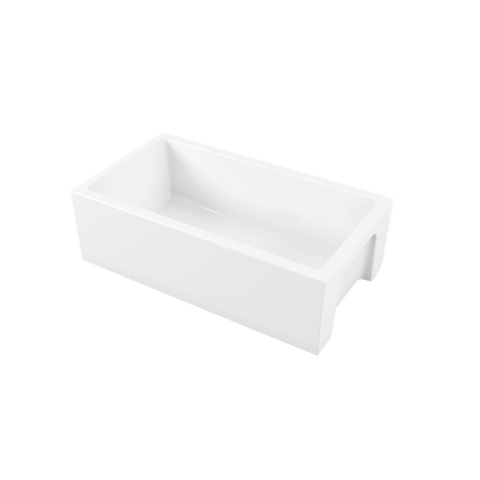 Oliveri Sicily Fireclay Farmhouse Single Bowl Sink Topmount/Undermount White 840x460mm SC-WH1980