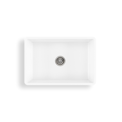 Oliveri Sicily Fireclay Farmhouse Single Bowl Sink 760x510mm Undermount White SC-WH1982U