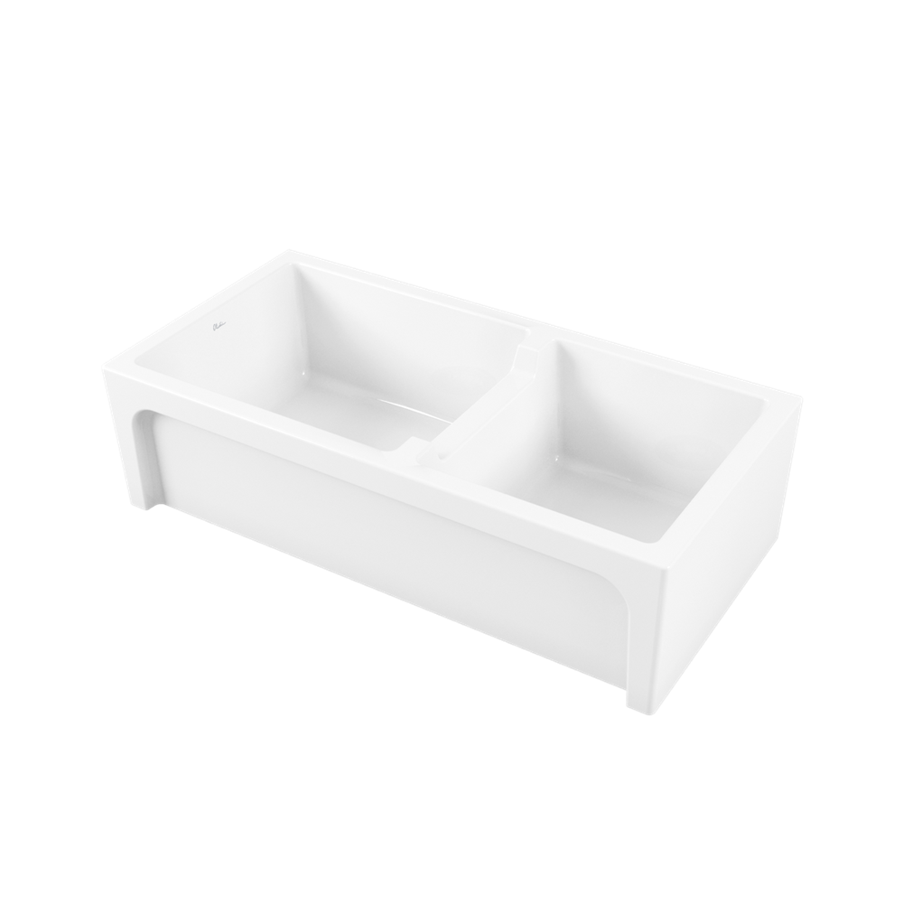 Oliveri Sicily Fireclay Farmhouse 1&3/4 Bowl Sink Topmount/Undermount White SC-WH1984