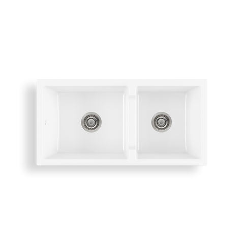 Oliveri Sicily Fireclay Farmhouse 1&3/4 Bowl Sink Topmount/Undermount White SC-WH1984
