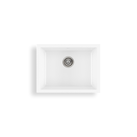 Oliveri Sicily Fireclay Mega Bowl Sink Topmount/Undermount 590x440mm White SC-WH1990TU