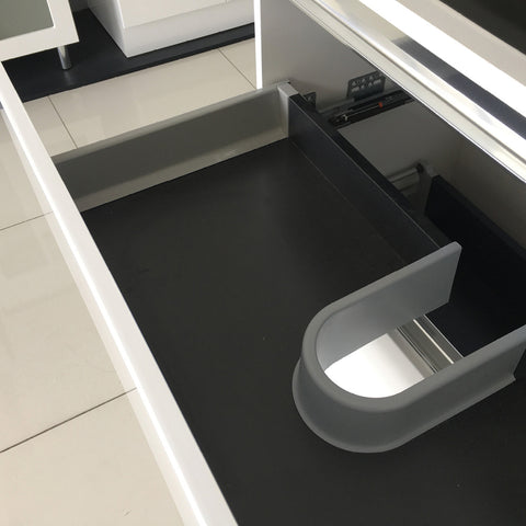 Fienza Sarah Crystal Pure Quest On Kickboard Vanity (1 Taphole) 1200mm Silica Free Gloss White SC120QK-SF