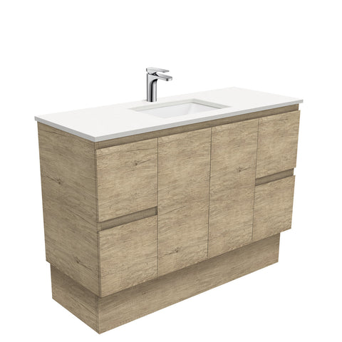 Fienza Sarah Crystal Pure Edge On Kickboard Vanity (1 Taphole) 1200mm Silica Free Scandi Oak SC120SK-SF