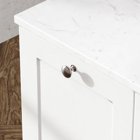 Fienza Sarah Crystal Pure Mila Shaker Wall Hung Vanity No Handles Double Bowl (1 Taphole) 1500mm Silica Free Satin White SC150MD-SF