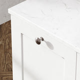Fienza Sarah Crystal Pure Mila Shaker Wall Hung Vanity No Handles Double Bowl (1 Taphole) 1800mm Silica Free Gloss White SC180MD-SF