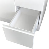 Fienza Sarah Crystal Pure Fingerpull Wall Hung Vanity Right Drawers (1 Taphole) 750mm Silica Free Gloss White SC75FR-SF
