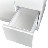 Fienza Sarah Crystal Pure Fingerpull Wall Hung Vanity Left Drawers (1 Taphole) 900mm Silica Free Gloss White SC90FL-SF
