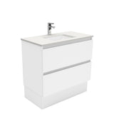 Fienza Sarah Crystal Pure Quest On Kickboard Vanity (1 Taphole) 900mm Silica Free Gloss White SC90QK-SF