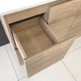 Fienza Sarah Crystal Pure Edge On Kickboard Vanity Right Drawers (1 Taphole) 900mm Silica Free Scandi Oak SC90SKR-SF