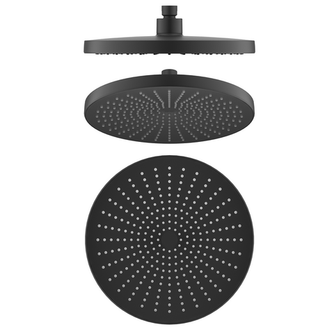 Bella Vista Mica 6H Shower Head Black SH-6-R-250-BLK