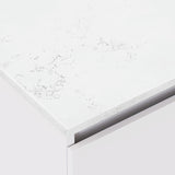 Fienza Sarah Bianco Marble Fingerpull Wall Hung Vanity (1 Taphole) 1200mm Silica Free Gloss White SI120F-SF