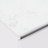 Fienza Sarah Bianco Marble Fingerpull On Kickboard Vanity Single Bowl (1 Taphole) 1500mm Silica Free Gloss White SI150CS-SF