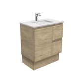 Fienza Sarah Bianco Marble Edge On Kickboard Vanity Right Drawers (1 Taphole) 750mm Silica Free Scandi Oak SI75SKR-SF