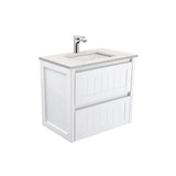 Fienza Sarah Bianco Marble Hampton Wall Hung Vanity (1 Taphole) 750mm Silica Free Gloss White SI75T-SF
