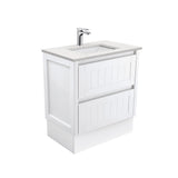 Fienza Sarah Bianco Marble Hampton On Kickboard Vanity (1 Taphole) 750mm Silica Free Gloss White SI75TK-SF