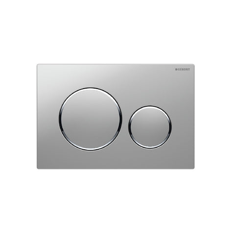 Fienza Round Flush Buttons for Geberit Sigma 20 Matte Chrome with Chrome Trim SIG20-S