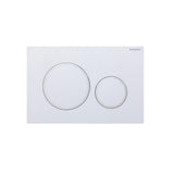 Fienza Round Flush Buttons for Geberit Sigma 20 Matte White with White Trim SIG20-WH