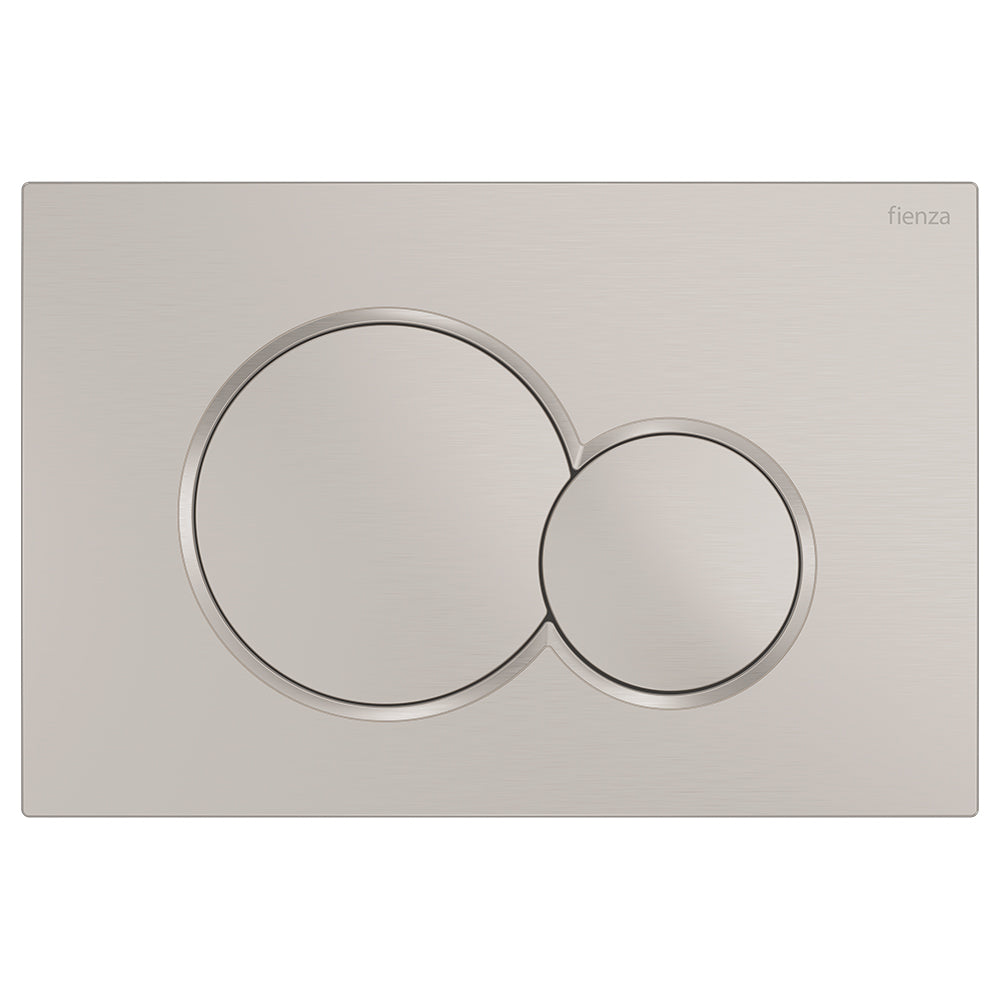 Fienza SIGMA Round Button Flush Plate suits Geberit Sigma Cistern Brushed Nickel SIG41-BN