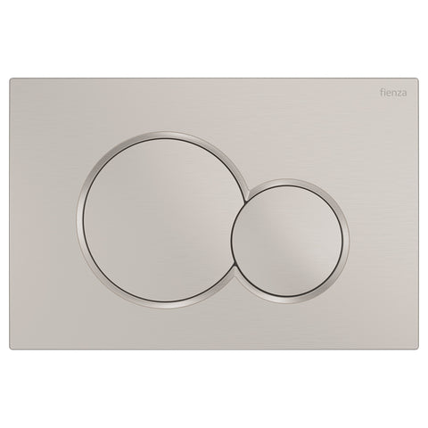 Fienza SIGMA Round Button Flush Plate suits Geberit Sigma Cistern Brushed Nickel SIG41-BN