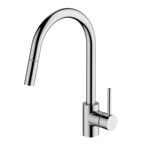 Abey Lucia Gooseneck Spray Mixer Pullout Sidelever Chrome SK5-2