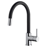 Abey Lucia Gooseneck Mixer Pullout Sidelever Black SK5-AV-B