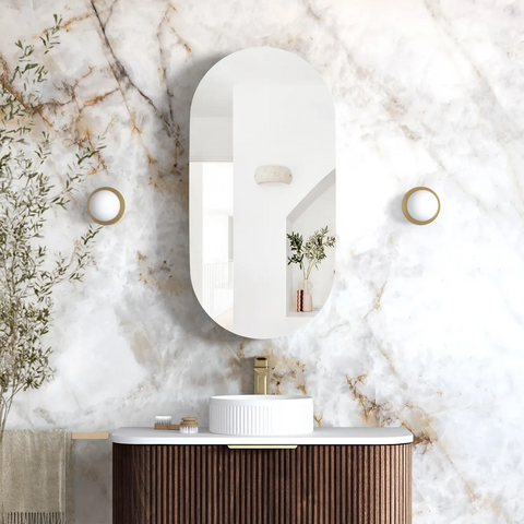 Otti Noosa Shaving Cabinet 900x450mm Sable Walnut SOV9045SW