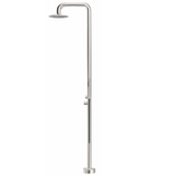 Bella Vista Mica Soft Square Freestanding Outdoor Shower Brushed Nickel OS-52-BN