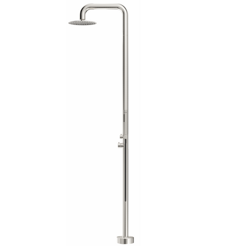 Bella Vista Mica Soft Square Freestanding Outdoor Shower Brushed Nickel OS-52-BN